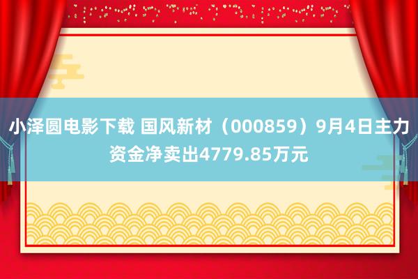 小泽圆电影下载 国风新材(000859)9月4日主力资金净卖出4779.85万元