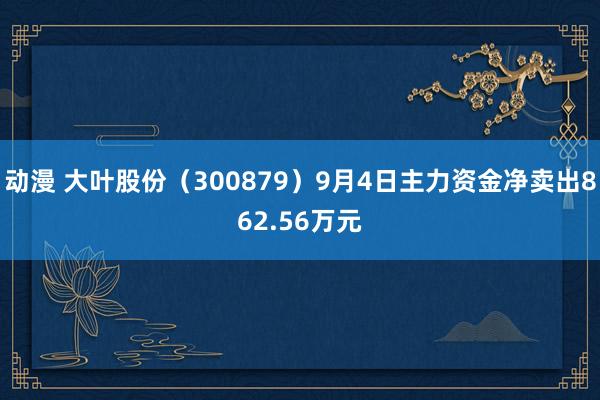 动漫 大叶股份(300879)9月4日主力资金净卖出862.56万元