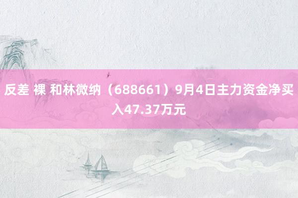 反差 裸 和林微纳(688661)9月4日主力资金净买入47.37万元