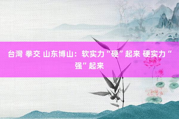 台灣 拳交 山东博山:软实力“硬”起来 硬实力“强”起来