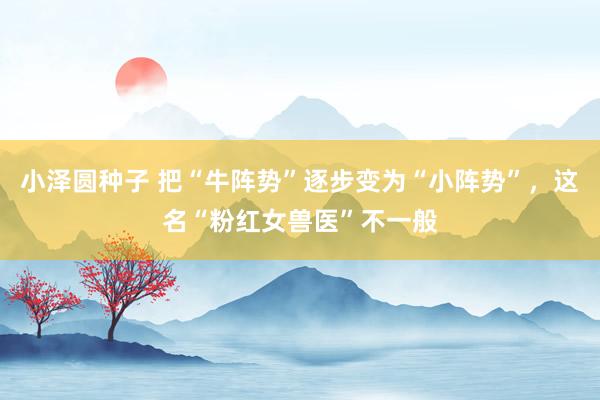 小泽圆种子 把“牛阵势”逐步变为“小阵势”,这名“粉红女兽医”不一般