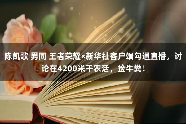 陈凯歌 男同 王者荣耀×新华社客户端勾通直播,讨论在4200米干农活,捡牛粪!