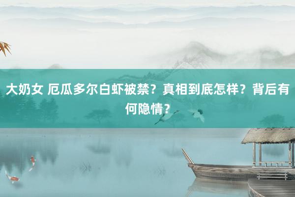 大奶女 厄瓜多尔白虾被禁?真相到底怎样?背后有何隐情?