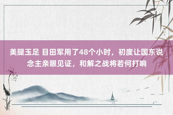 美腿玉足 目田军用了48个小时,初度让国东说念主亲眼见证,和解之战将若何打响