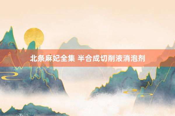 北条麻妃全集 半合成切削液消泡剂