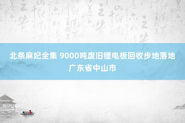 北条麻妃全集 9000吨废旧锂电板回收步地落地广东省中山市