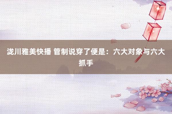 泷川雅美快播 管制说穿了便是:六大对象与六大抓手