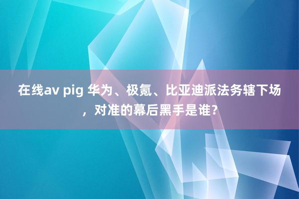 在线av pig 华为、极氪、比亚迪派法务辖下场,对准的幕后黑手是谁?
